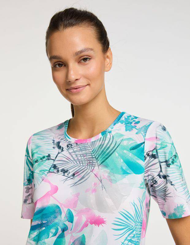 Joy Sportswear T-Shirt CLARA Rundhalsshirt mit tropischem Druckmotiv Kostenloser Versand international