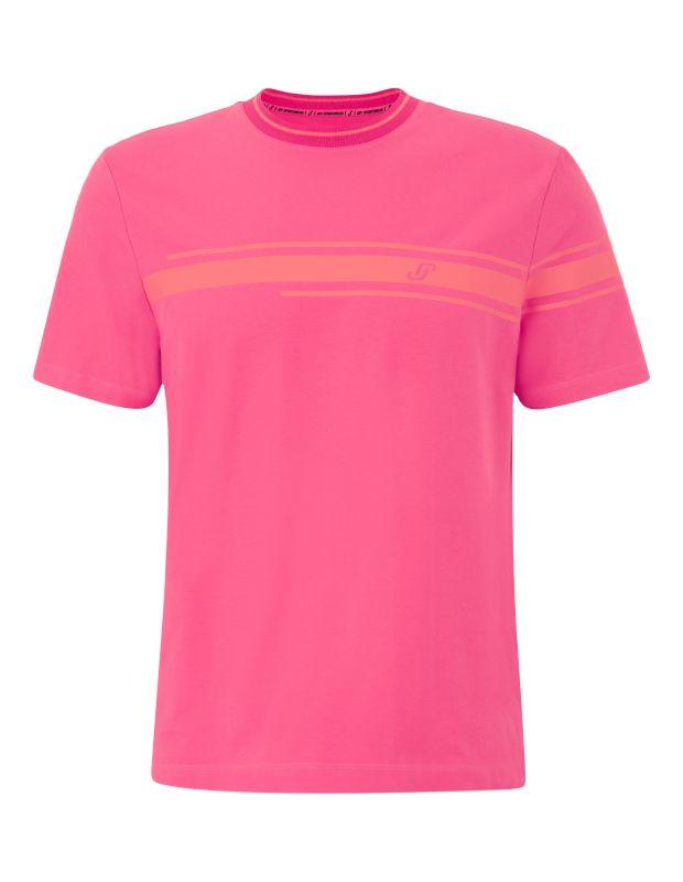 Joy Sportswear T-SHIRT JERSEY G-Style T-Shirt mit Streifen- und Label Print Fabrikverkauf