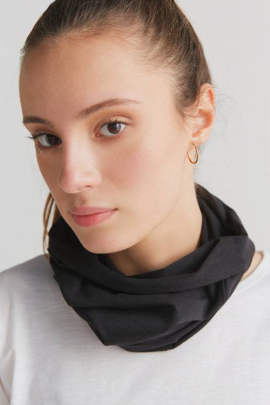 Leela Cotton 9625-021 | Unisex Schlauchschal - Schwarz Kostenloser Versand international