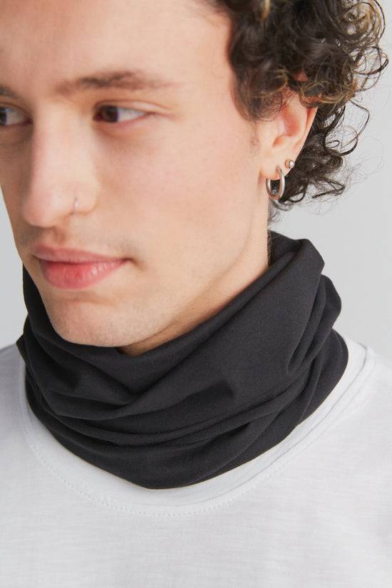 Leela Cotton 9625-021 | Unisex Schlauchschal - Schwarz Kostenloser Versand international