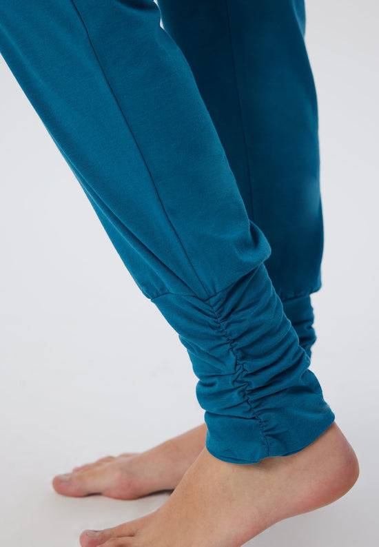 Leela Cotton 4415P | Damen Yogahose stretch - Petrol zollfrei