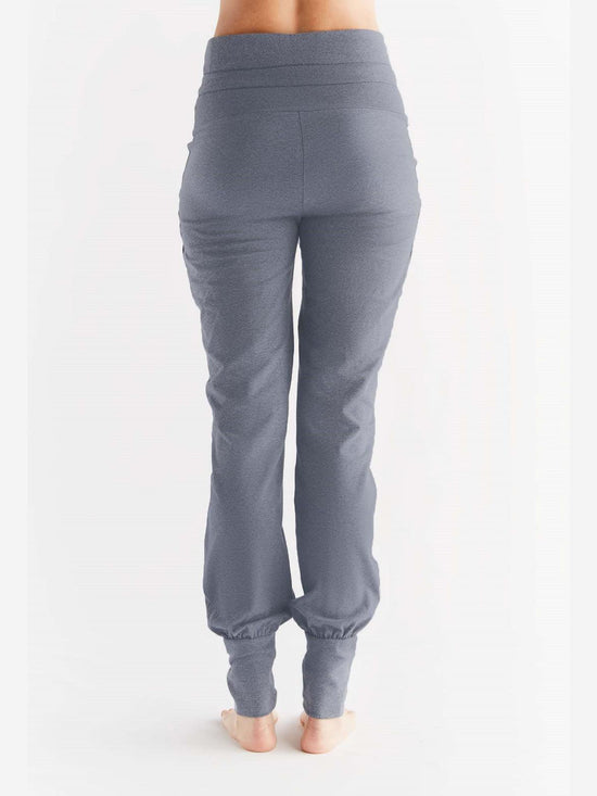 Leela Cotton 1811-02 | Damen Yogahose mit Umschlagbund - Navy-Melange Rabatte dieses Monats