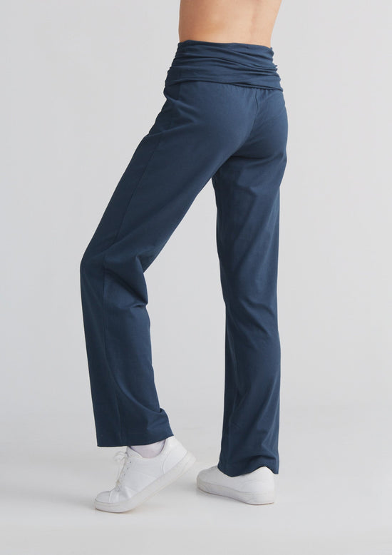 Leela Cotton 1726-048 | Damen Hose mit Umschlagbund - Navy Online