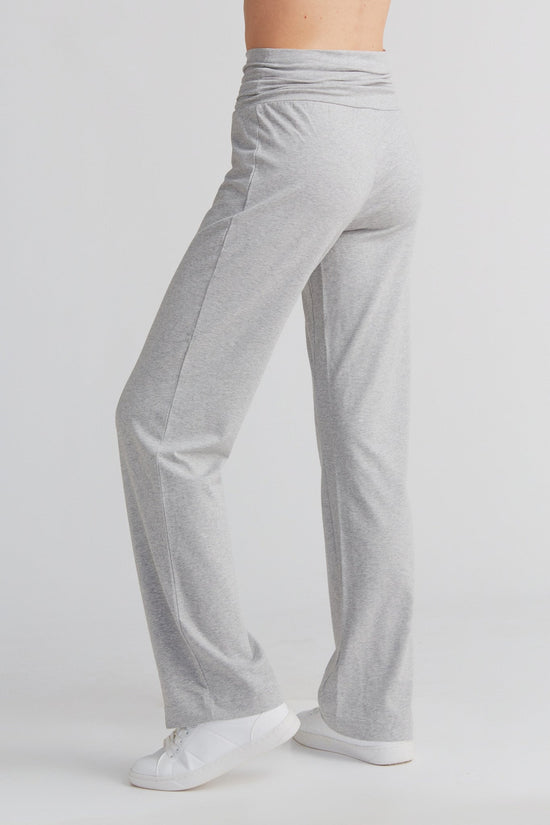 Leela Cotton 1726-047 | Damen Hose mit Umschlagbund - Grau-Melange Outlet