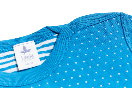 Leela Cotton 2650BW | Baby Wendelangarmshirt - Saphirblau-Naturweiss Hotsell