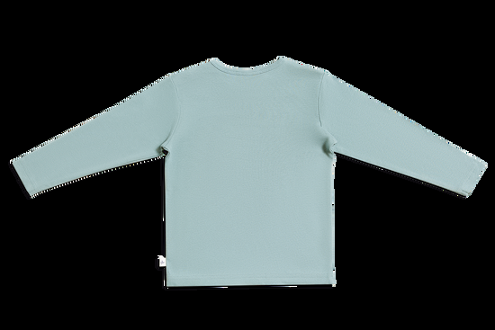 Leela Cotton 2286 | Baby Basic Langarmshirt - Taubenblau im Angebot