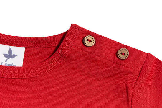 Leela Cotton 2064 | Baby Basic Langarmshirt - Ziegelrot Günstiger Verkauf