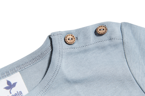 Leela Cotton 2063 | Baby Basic Langarmshirt - Hellgrau Fabrikverkauf