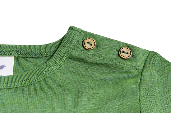 Leela Cotton 2060W | Baby Basic Langarmshirt - Waldgrün Blitzverkäufe