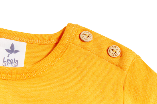 Leela Cotton 2060O | Baby Basic Langarmshirt - Sonnengelb Kostenloser Versand