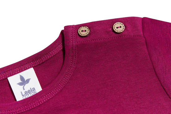 Leela Cotton 2060F | Baby Basic Langarmshirt - Fuchsia Limitierter Zeitrabatt