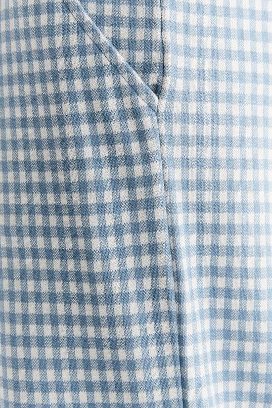Leela Cotton 2455-02 | Herren Homewear Hose kariert - Denimblau-Natur Sonderangebot
