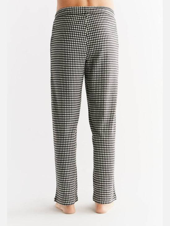 Leela Cotton 2455-01 | Herren Homewear Hose kariert - Schwarz/Grau/Natur Rabatt