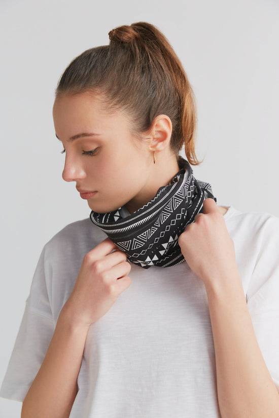 Leela Cotton 9625-046 | Unisex Schlauchschal - Schwarz-Weiss Günstig kaufen