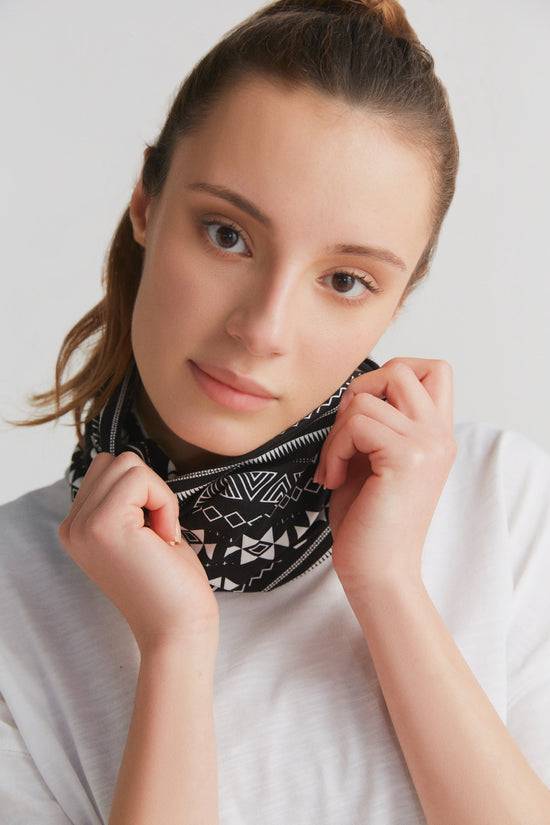 Leela Cotton 9625-046 | Unisex Schlauchschal - Schwarz-Weiss Günstig kaufen