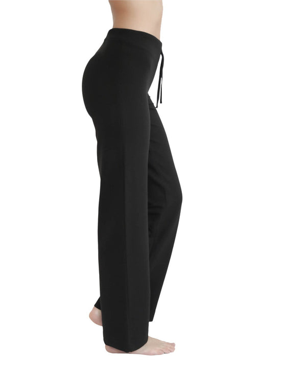 Leela Cotton 4207S | Damen Yogahose mit Rippbund - Schwarz Black Friday