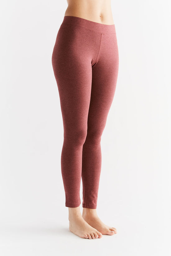 Leela Cotton 1611-062 | Damen Leggings Baumwolljersey - Kaffee/Rostrot Osterangebot