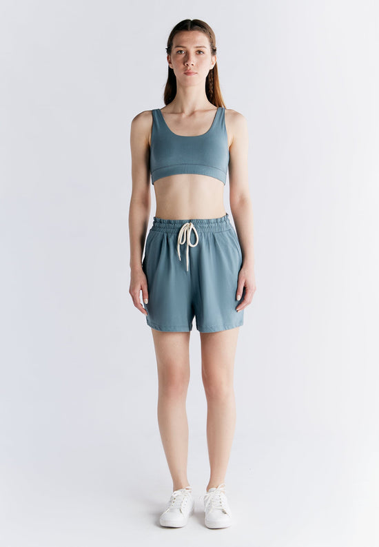 Leela Cotton 1440-066 | Pyjama-Shorts - Gobelin Blau Neueste Mode