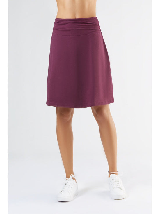 Leela Cotton 1418-028 | Rock A-Linie mit Komfortbund - Aubergine Exklusive Angebote