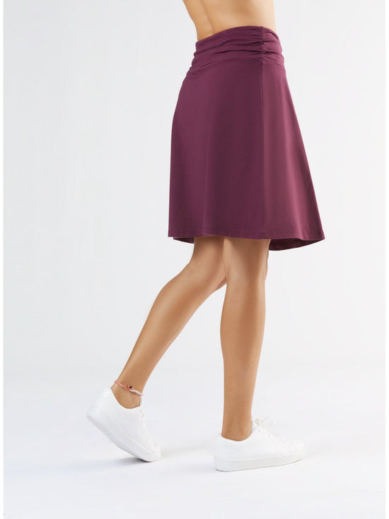 Leela Cotton 1418-028 | Rock A-Linie mit Komfortbund - Aubergine Exklusive Angebote