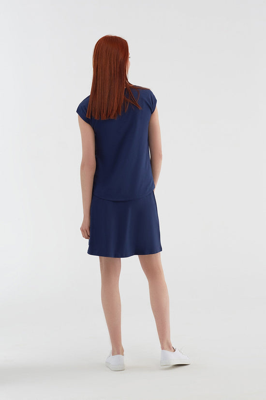 Leela Cotton 1418-02 | Rock A-Linie mit Komfortbund - Admiralblau Blitzangebot