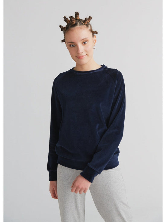 Leela Cotton 1277-045 | Damen Nickysweatshirt - Nachtblau Neuheiten