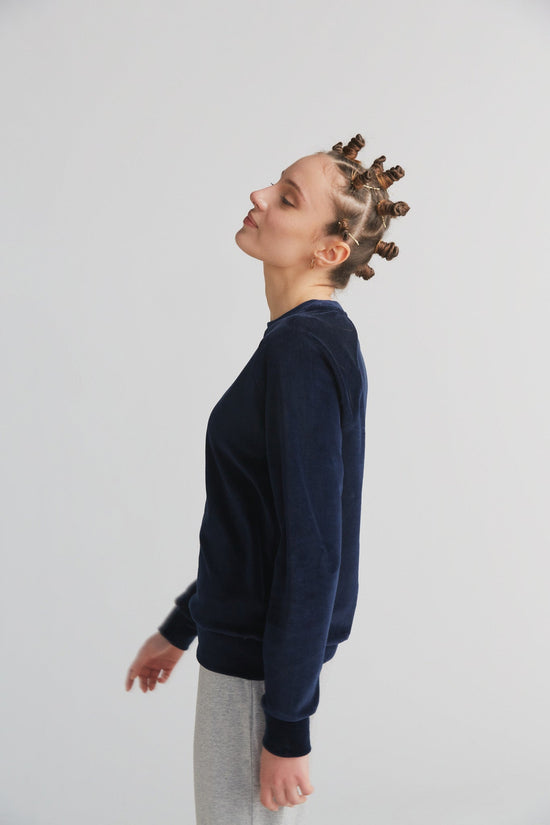 Leela Cotton 1277-045 | Damen Nickysweatshirt - Nachtblau Neuheiten