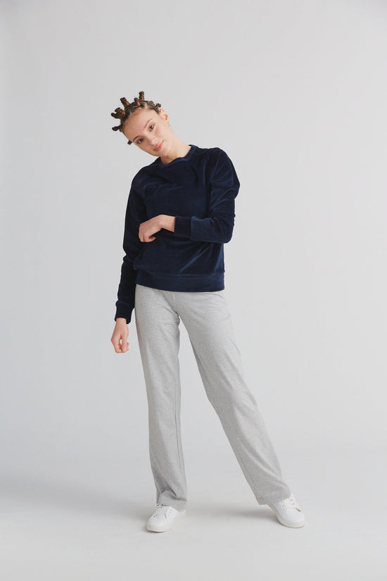 Leela Cotton 1277-045 | Damen Nickysweatshirt - Nachtblau Neuheiten