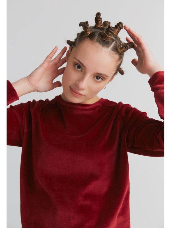 Leela Cotton 1277-030 | Damen Nickysweatshirt - Bordeaux Bestseller