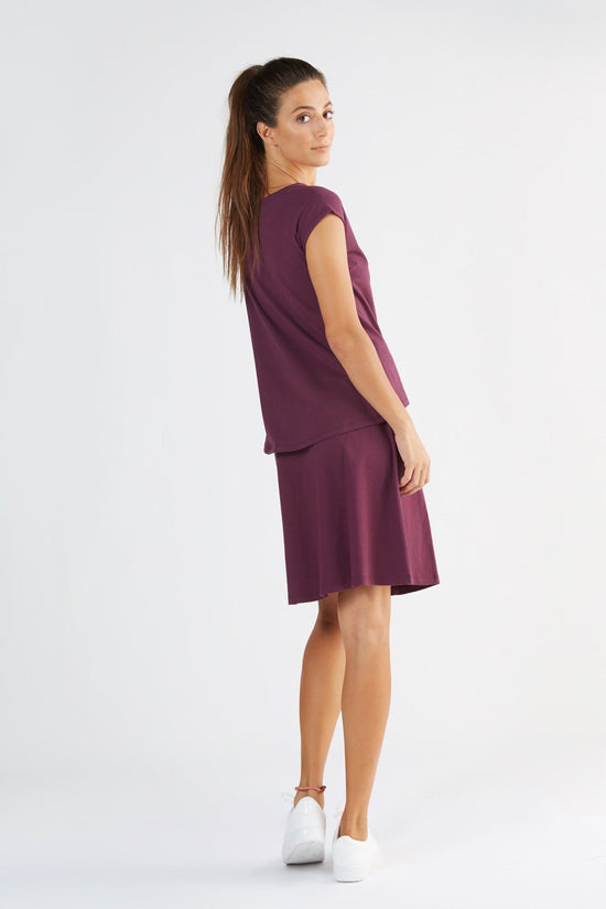 Leela Cotton 1261-028 | Damen Blusen-Shirt - Aubergine Saisonale Angebote
