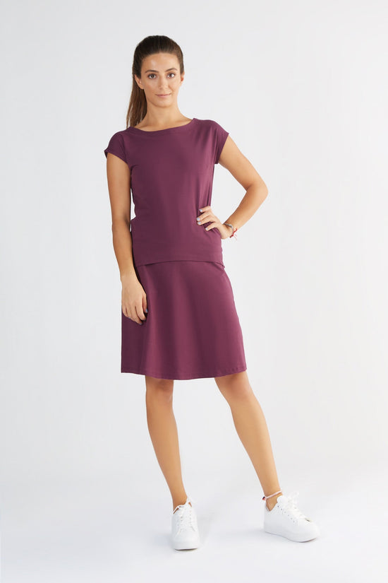 Leela Cotton 1261-028 | Damen Blusen-Shirt - Aubergine Saisonale Angebote