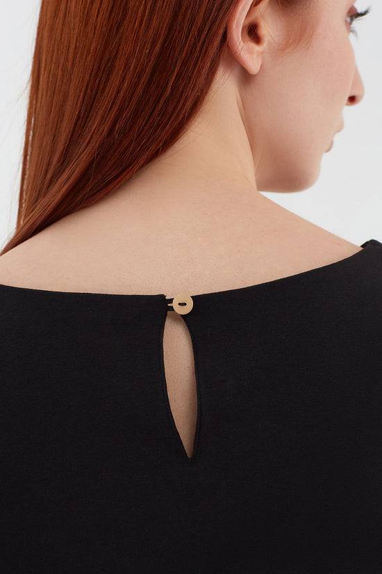 Leela Cotton 1261-01 | Damen Blusen-Shirt - Schwarz Räumungsverkauf