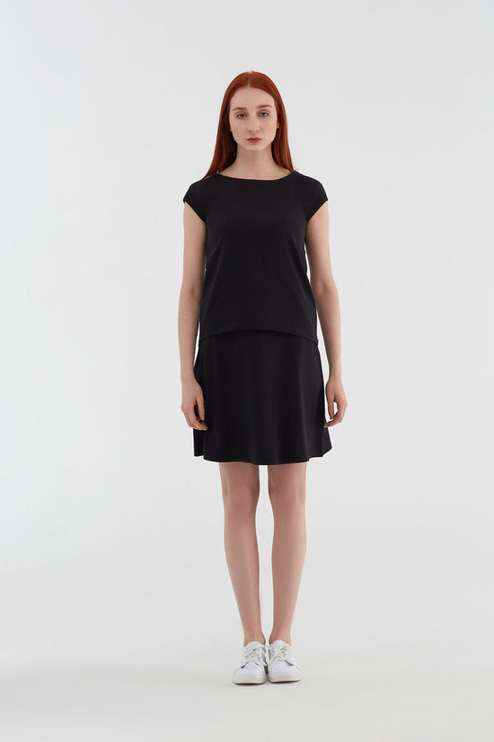 Leela Cotton 1261-01 | Damen Blusen-Shirt - Schwarz Räumungsverkauf