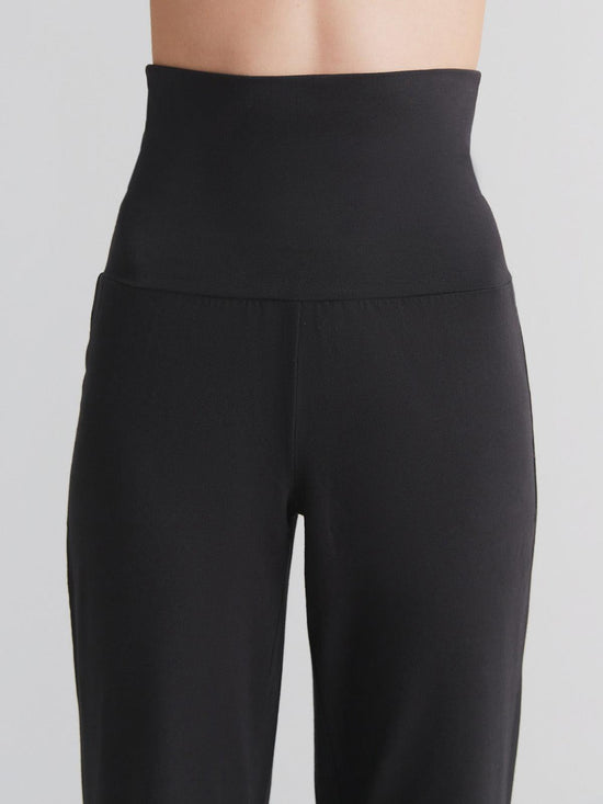 Leela Cotton 1726-021 | Damen Hose mit Umschlagbund - Schwarz VIP-Rabatte
