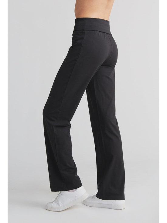 Leela Cotton 1726-021 | Damen Hose mit Umschlagbund - Schwarz VIP-Rabatte