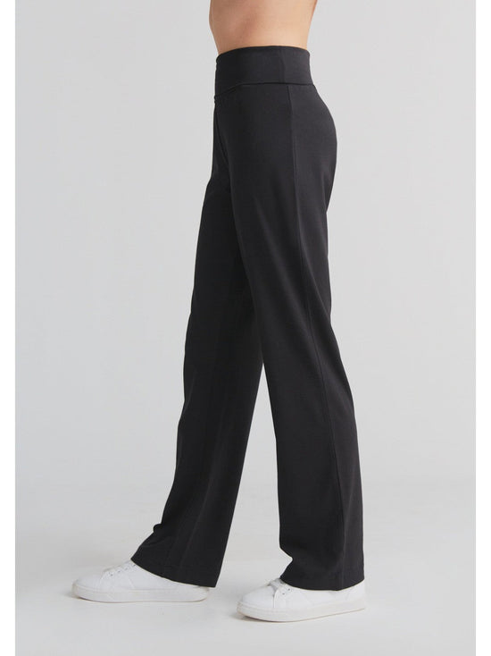 Leela Cotton 1726-021 | Damen Hose mit Umschlagbund - Schwarz VIP-Rabatte