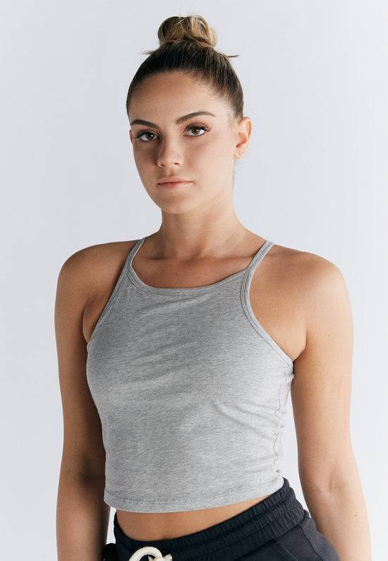 Leela Cotton 1217-047 | Crop-Top - Grau Neueste Stile