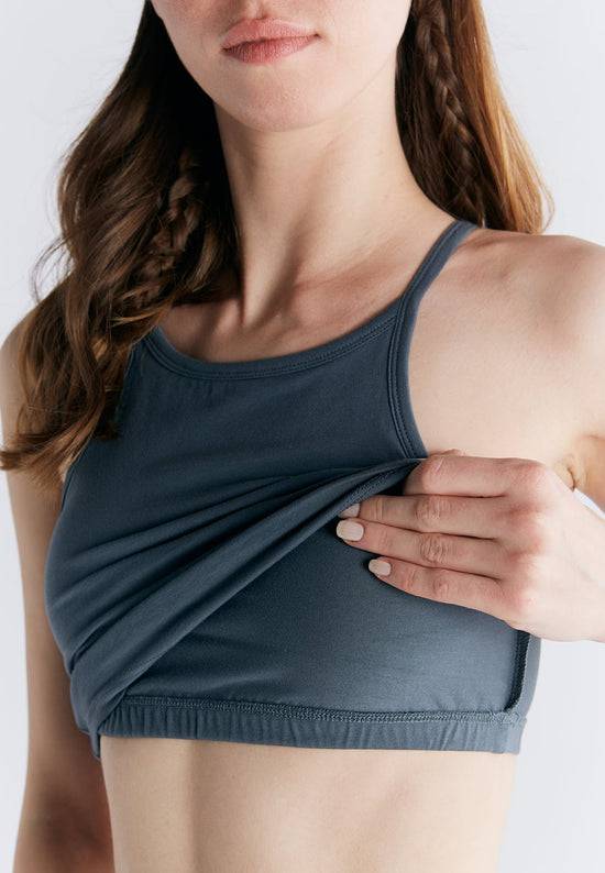 Leela Cotton 1217-068 | Crop-Top - Dunklerschiefer Zeitbegrenzte Promotion
