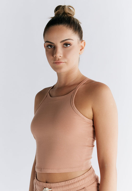 Leela Cotton 1217-070 | Crop-Top - Café Crema Bis zu 60% Rabatt