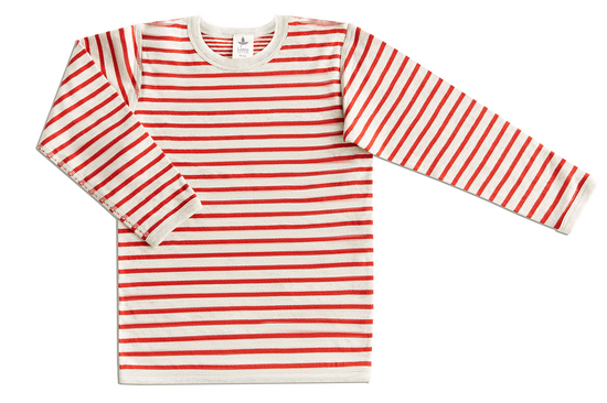 Leela Cotton 2460 | Baby Wendelangarmshirt - Grau-Ziegelrot Nur noch ein Tag übrig