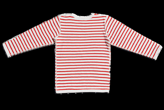 Leela Cotton 2460 | Baby Wendelangarmshirt - Grau-Ziegelrot Nur noch ein Tag übrig