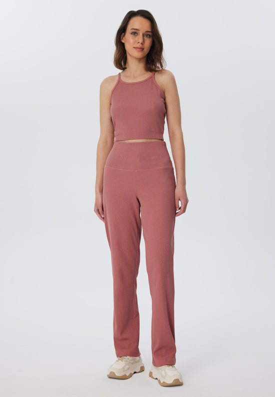 Leela Cotton 4071-072 | Ripp Hose - Dunkel Mauve Fabrikladen
