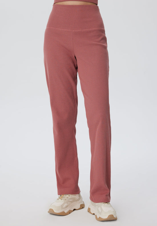 Leela Cotton 4071-072 | Ripp Hose - Dunkel Mauve Fabrikladen
