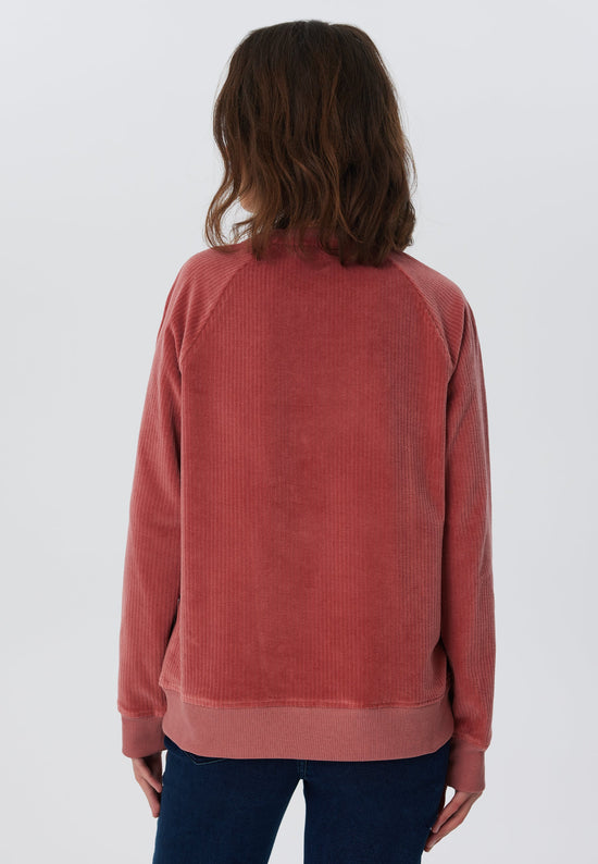 Leela Cotton 1278-072 | Damen Cord Sweatshirt - Dunkel Mauve zollfrei