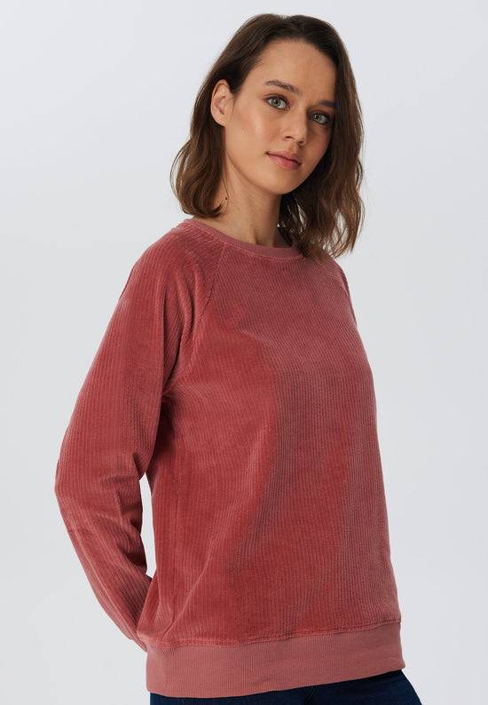 Leela Cotton 1278-072 | Damen Cord Sweatshirt - Dunkel Mauve zollfrei