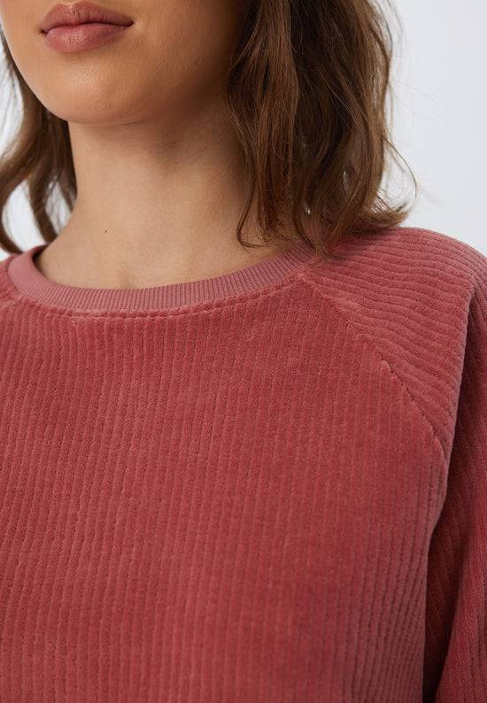 Leela Cotton 1278-072 | Damen Cord Sweatshirt - Dunkel Mauve zollfrei