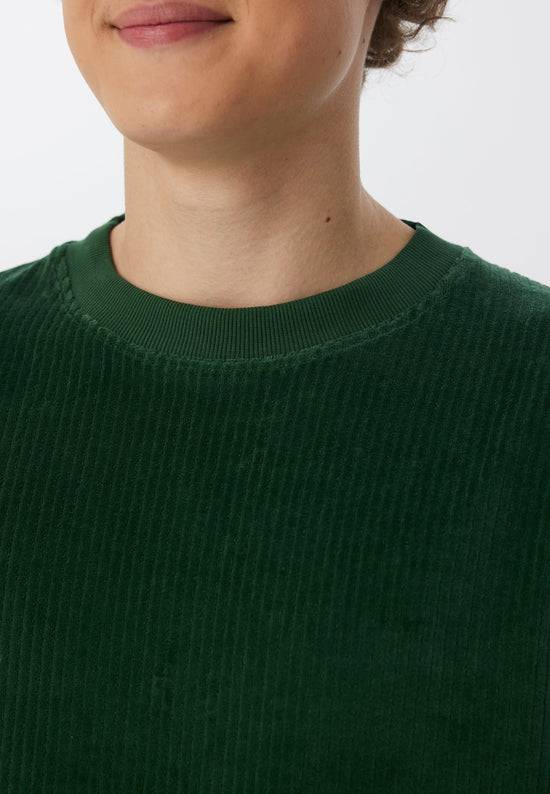 Leela Cotton 2232-067 | Herren Cord Sweatshirt - Tannennadel 50% Rabatt für begrenzte Zeit