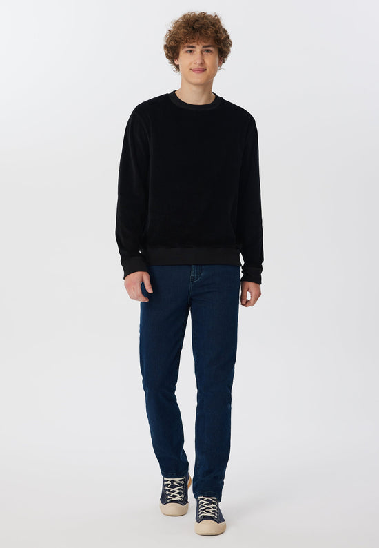 Leela Cotton 2232-021 | Herren Cord Sweatshirt - Schwarz 2025