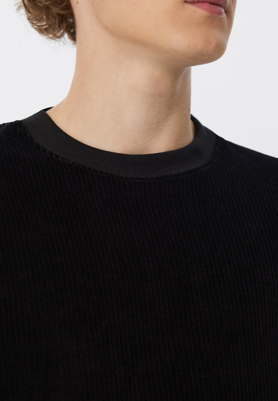 Leela Cotton 2232-021 | Herren Cord Sweatshirt - Schwarz 2025