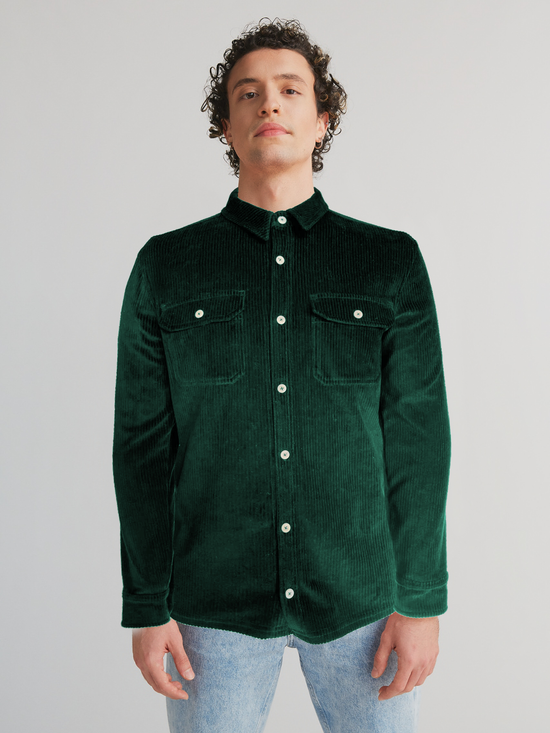 Leela Cotton 9233-067 | Unisex Cord Jacke -Tannennadel Online